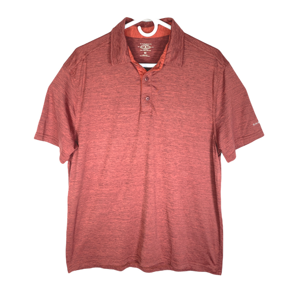 GH Bass & Co Golf Polo Shirt Heathered Copper Orange Mens Medium Short Sleeve